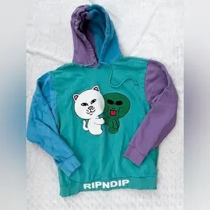 Ripndip | Tops | Ripndip Buddy System Color Block Hoodie Cat Alien